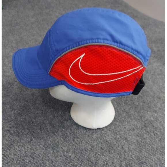 Nike AW84 Hat Cap Panel Blue Red Aerobill Logo Swoosh Dri Fit